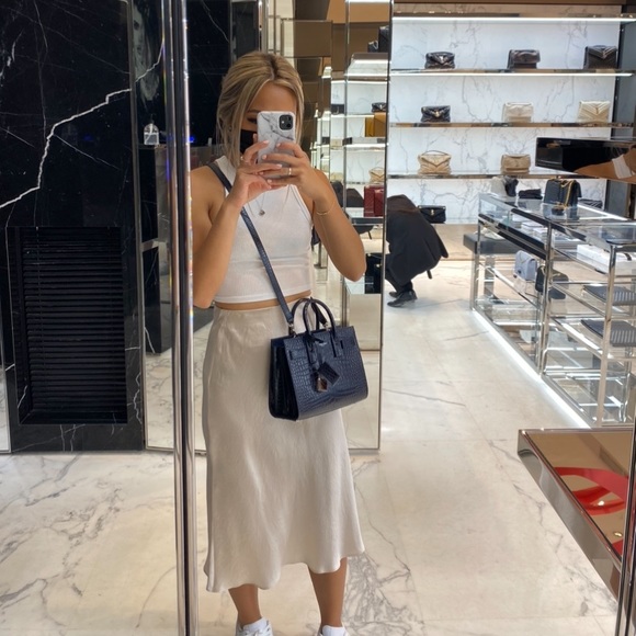 Saint Laurent - Sac de Jour Nano in Navy Embossed Crocodile Shiny leather - Picture 9 of 10